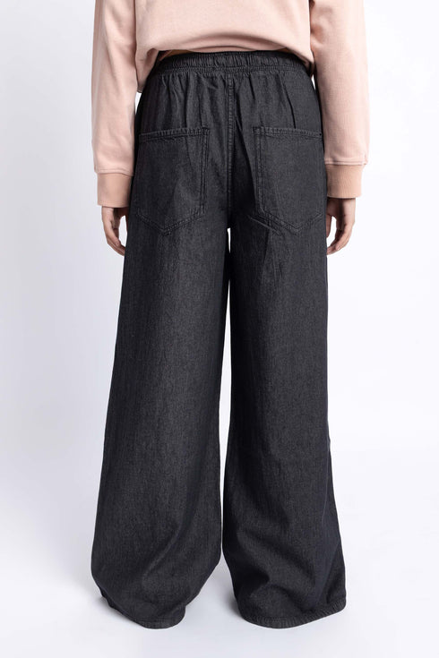 The Charcoal Pull Up Wide Leg Jeans